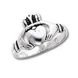 Sterling Silver Antiqued Claddagh Ring
