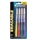 DRI95ER4B - Highlighter,Erasable,Pen Style,Yellow,Pink,Green,Blue