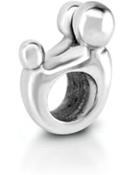 Chuvora Sterling Silver Parents and Child Love Family Bead Charm Fits Pandora Bracelet
