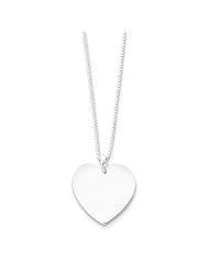 Sterling Silver 18in Heart on Box Chain Necklace. Metal Wt- 4.09g