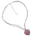 Pink Rhodonite Heart Pendant with Sterling Silver Accent on Double-Strand Leather Cord image 2