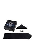 GIORGIO DI MARE Set Corbata + Pañuelo + Gemelos Vestir (Negro)