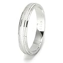 Milgrain Diamond Cut 925 Sterling Silver Wedding Band Ring