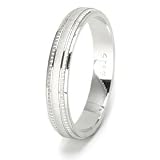 Milgrain Diamond Cut 925 Sterling Silver Wedding Band Ring