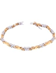 14K Two Tone Gold Diamond Bracelet