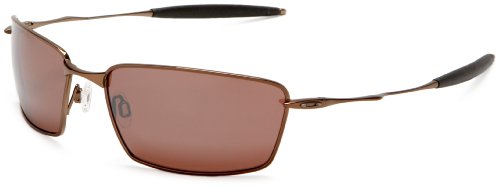 Oakley Men’s Titanium Square Whisker Polarized Sunglasses,Burnt Copper Frame/VR28 Black Lens,one size