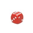 Opaque 12mm d6 Red w/White Pipped Dice
