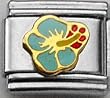 Clearly Charming Blue Hibiscus Italian Charm
