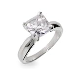 Princess Cut Solitaire CZ Sterling Silver Ring