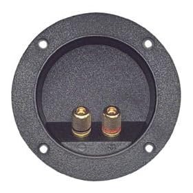 Recessed Round Speaker Terminal w/Gold Banana Type 5-Way Binding Posts