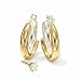 Jewelry : 14k Two Tone Round Double Criss Cross Earring Jacket With Cubic Zirconia Stud