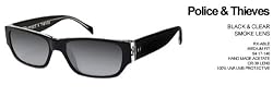 Tres Noir Police and Thieves Sunglasses Black and Clear with smoke lenses