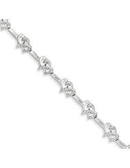 Sterling Silver Diamond Hearts Bracelet