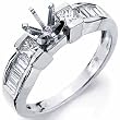 14Kt White Gold Ladies Diamond Engagement Ring, Semi-Mount Setting