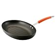 Rachael Ray 15-Inch Hard Anodized Orange Oval Grill Pan