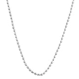 Gorgeous 14 Karat White Gold 18 Inch Diamond Cut Beads Chain Necklace