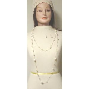 One Strand Very Long Shown As Two Strands Ivory Pearls and Other Beads Necklace Earrings Offered...