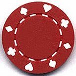 100 Suited Poker Chips - Red