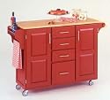 Large Create-a-Cart Wood Top on White Cabinet