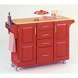 Large Create-a-Cart Wood Top on Natural Cabinet
