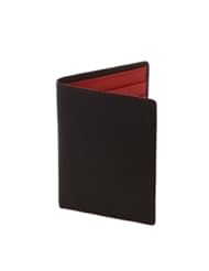 Royce Genuine Leather RFID Blocking Passport Cover Travel Wallet (Black/Red)