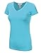 JJ Perfection Women's Solid Cotton Blend V-Neck Short Sleeve T-Shirt