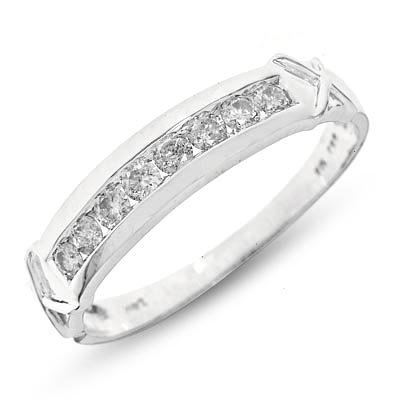1/3 Carat T.W. Round Cut Diamond Ladies' Wedding Ring 10K White Gold Wedding Ring - Free Gift Box -