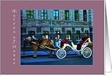 Thank you, Matron of Honor, Horse Drawn White Carriage on Cobblestone Card