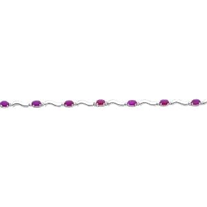 14K White Gold 2.89cttw Diamond and Ruby Bracelet 7 by