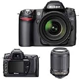 Nikon D80 Digital Digital SLR Camera Two Lens Kit, with 18-55mm f/3.5-5.6G 6G ED II AF-S DX & 55mm - 200mm f/4-5.6G ED AF-S DX VR (Vibration Reduction) - USA Warranty