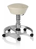 SWOPPER CLASSIC 3D-Aktiv-Bürostuhl Hocker Sitzpolster Normal, Farbe sand, Fussring mit Speedrollen, Feder MEDIUM, Basis Titan, Federfarbe wie Basis (SWOP03TRS)