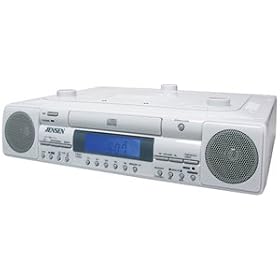 Jensen JCR-280 Under Cabinet Stereo CD with Digital AM/FM Clock Radio