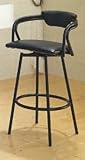 Set of 2 29"H Satin Black "R" Style Barstool