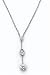 18K White Gold 16 Cable-Chain Three-Stone Prong Set Diamond Necklace.