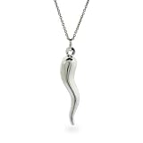 Eve's Addiction Medium Sterling Silver Italian Horn Pendant