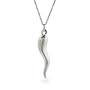Medium Sterling Silver Italian Horn Pendant