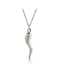 Medium Sterling Silver Italian Horn Pendant