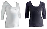 Review Mama Cocoon  / Mama Cocoon Organic Cotton Maternity and Nursing Top Twin Pack White & Black