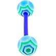 Bioplast Blue Lime Marracas Barbell Tongue Ring
