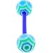 Bioplast Blue Lime Marracas Barbell Tongue Ring