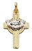 Charm - 14kt Two-Tone Gold Claddaugh Cross Pendant