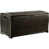 Suncast DBW9200 Mocha Wicker Resin Deck Box, 99-Gallon