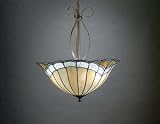 Art Nouveau Style Hanging Fixture with Tiffany Glass inverted bowl Shade.