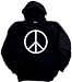 Peace Sign Symbol on Black Hoody Sweatshirt