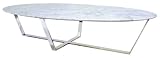 Modern White Marble Coffee Table with Chrome Supporting Frame - HL021164