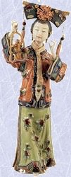 Delicate Chinese maiden statue porcelain sculpture New