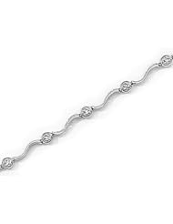 14kt Yellow Gold Lazy "S" Diamond Bracelet 0.06ct TW