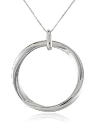 Sterling Silver Mobius Circle Pendant Necklace 18"