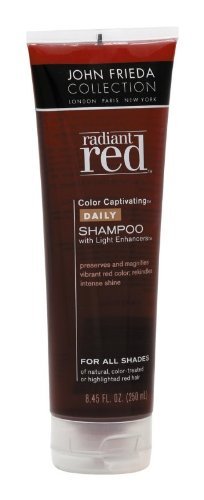 John Frieda Radiant Red Color Captivating Daily Shampoo, 8.45-Ounce tube (Pack of 3)