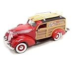 1937 STUDEBAKER WOODY WAGON RED 1:24 DIECAST MODEL